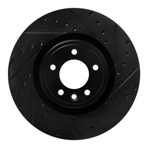 Land Rover Range Rover Brake Rotor (1) - Front Right - R1 Concepts - Drilled & Slotted - Black - `18-`24